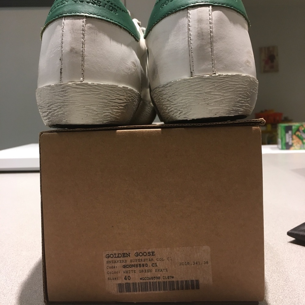 Golden Goose Superstar Sneaker White Green 40 NIB - Picture 3 of 7